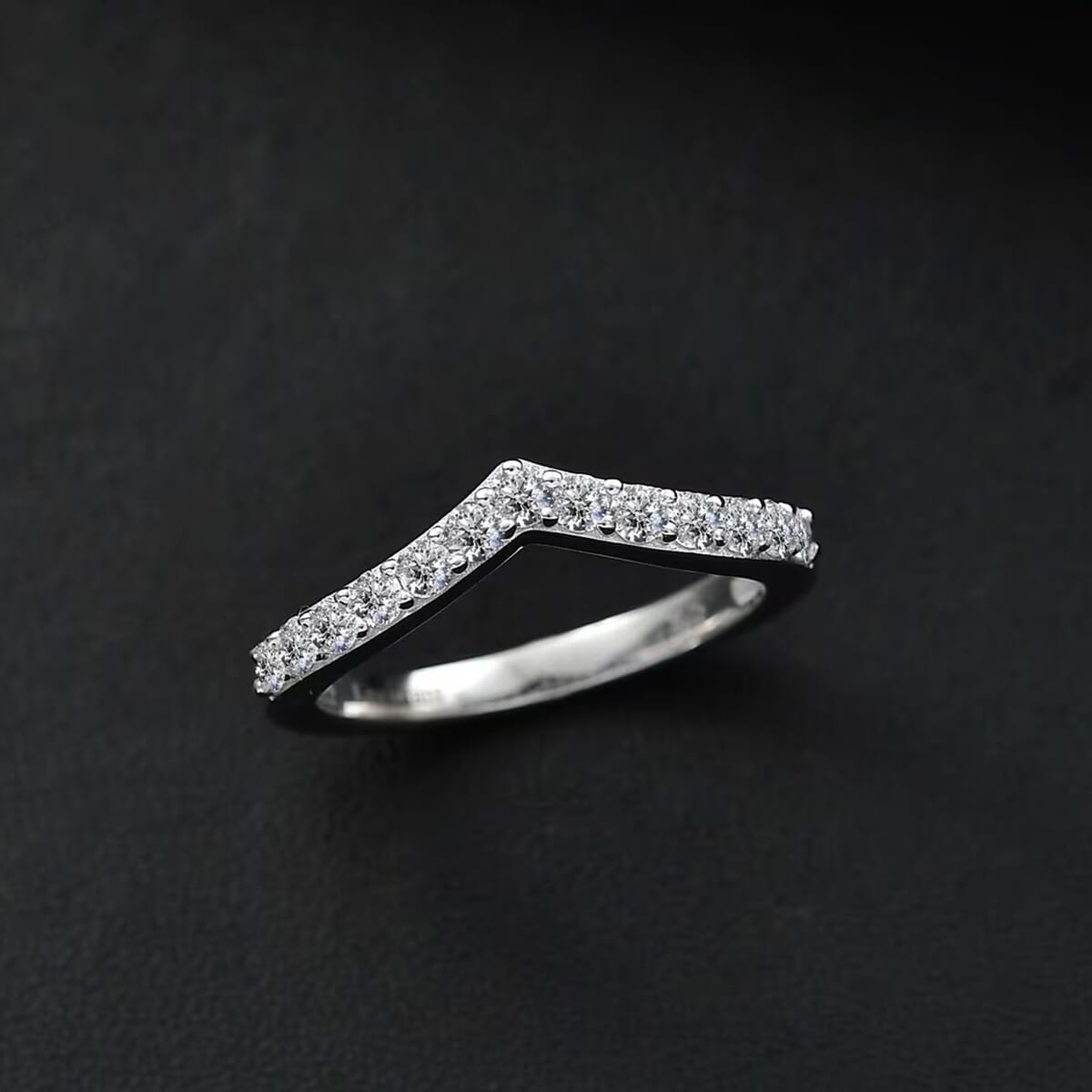 Luxuriant Lab Grown Diamond SI 0.50 ctw Wishbone Ring in Rhodium Over Sterling Silver (Size 6.0) image number 7