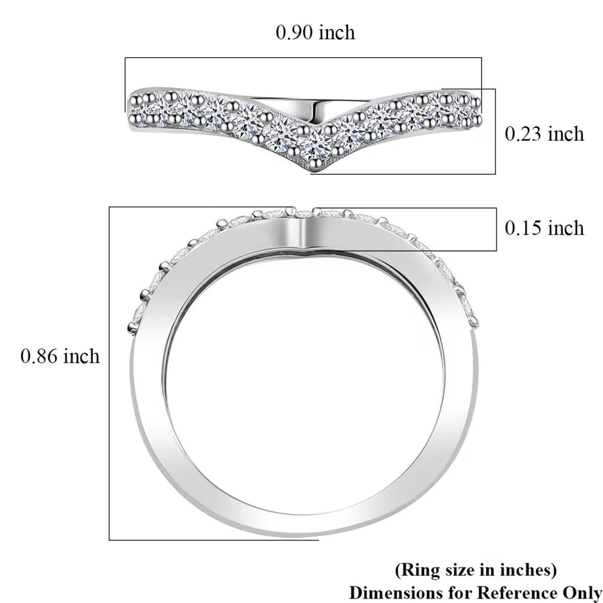 Luxuriant Lab Grown Diamond SI 0.50 ctw Wishbone Ring in Rhodium Over Sterling Silver (Size 6.0) image number 8
