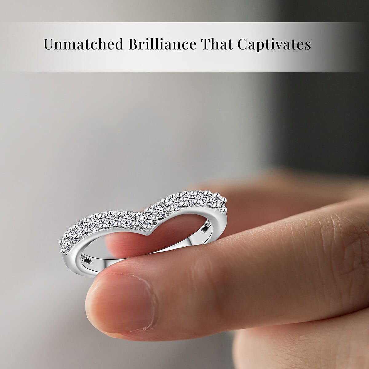 Luxuriant Lab Grown Diamond SI 0.50 ctw Wishbone Ring in Rhodium Over Sterling Silver (Size 7.0) image number 4