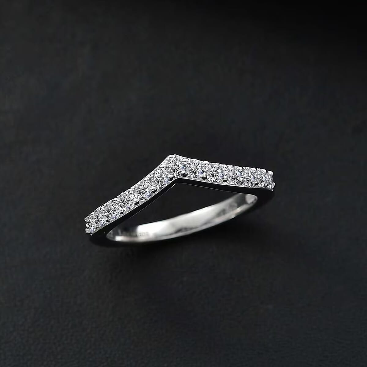 Luxuriant Lab Grown Diamond SI 0.50 ctw Wishbone Ring in Rhodium Over Sterling Silver (Size 7.0) image number 7