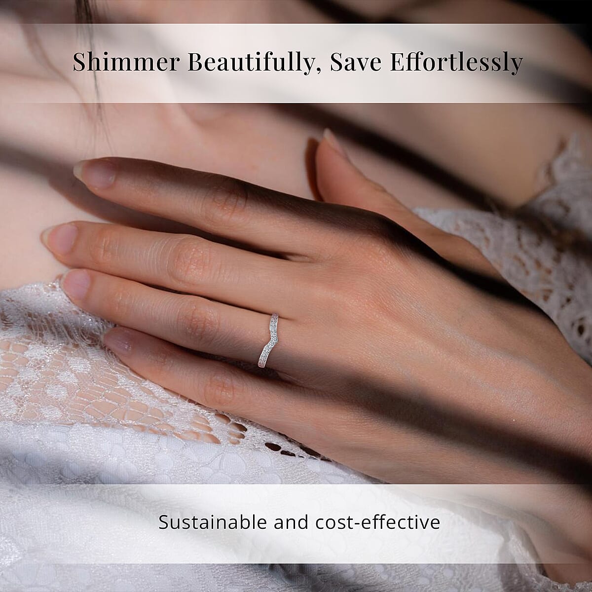 Luxuriant Lab Grown Diamond SI 0.50 ctw Wishbone Ring in Rhodium Over Sterling Silver (Size 9.0) image number 1