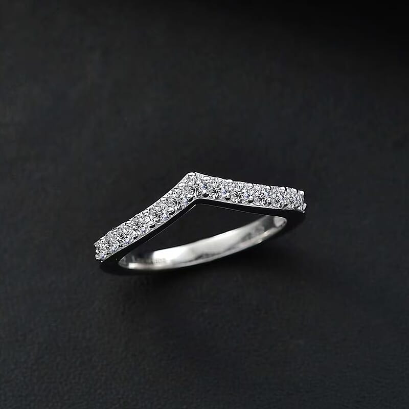 Luxuriant Lab Grown Diamond SI 0.50 ctw Wishbone Ring in Rhodium Over Sterling Silver (Size 9.0)
