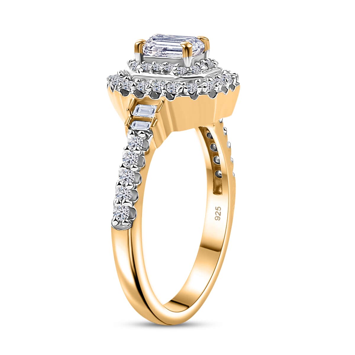 Luxuriant Lab Grown Diamond SI 1.00 ctw Ring in 18K Vermeil Yellow Gold Over Sterling Silver (Size 7.0) image number 3