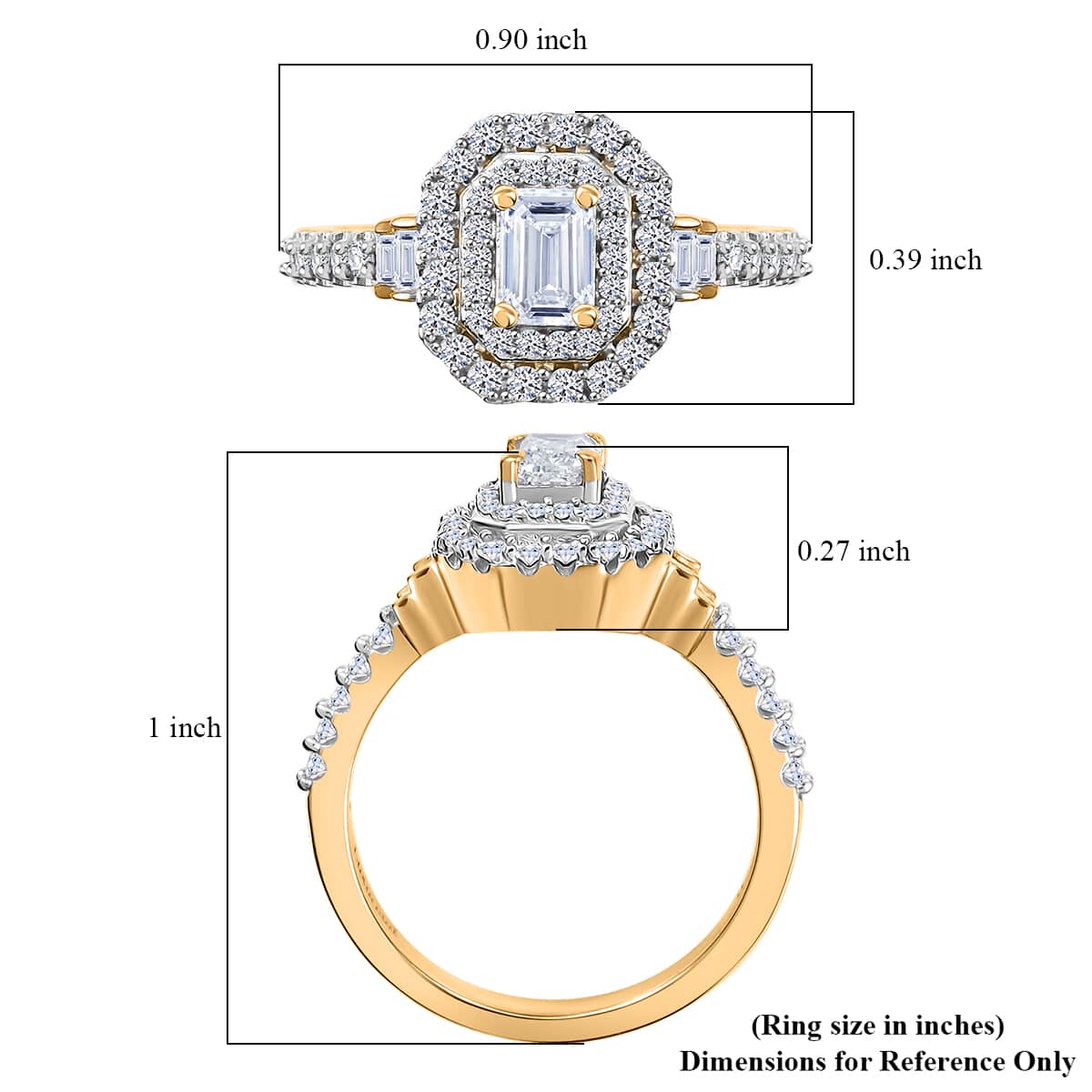 Luxuriant Lab Grown Diamond SI 1.00 ctw Ring in 18K Vermeil Yellow Gold Over Sterling Silver (Size 7.0) image number 5