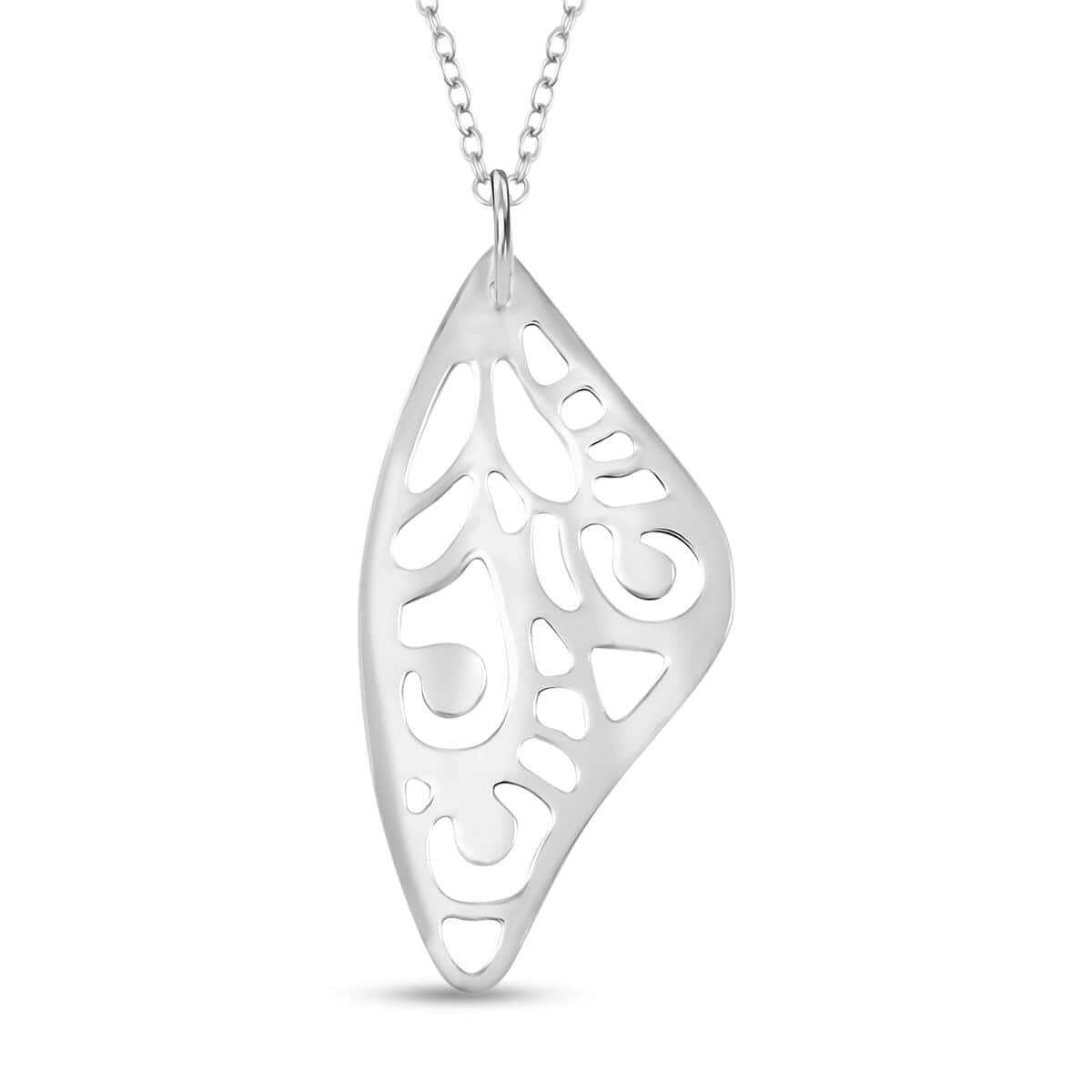 Fancy Pendant Necklace in Sterling Silver 2.50 Grams 20 Inches image number 0