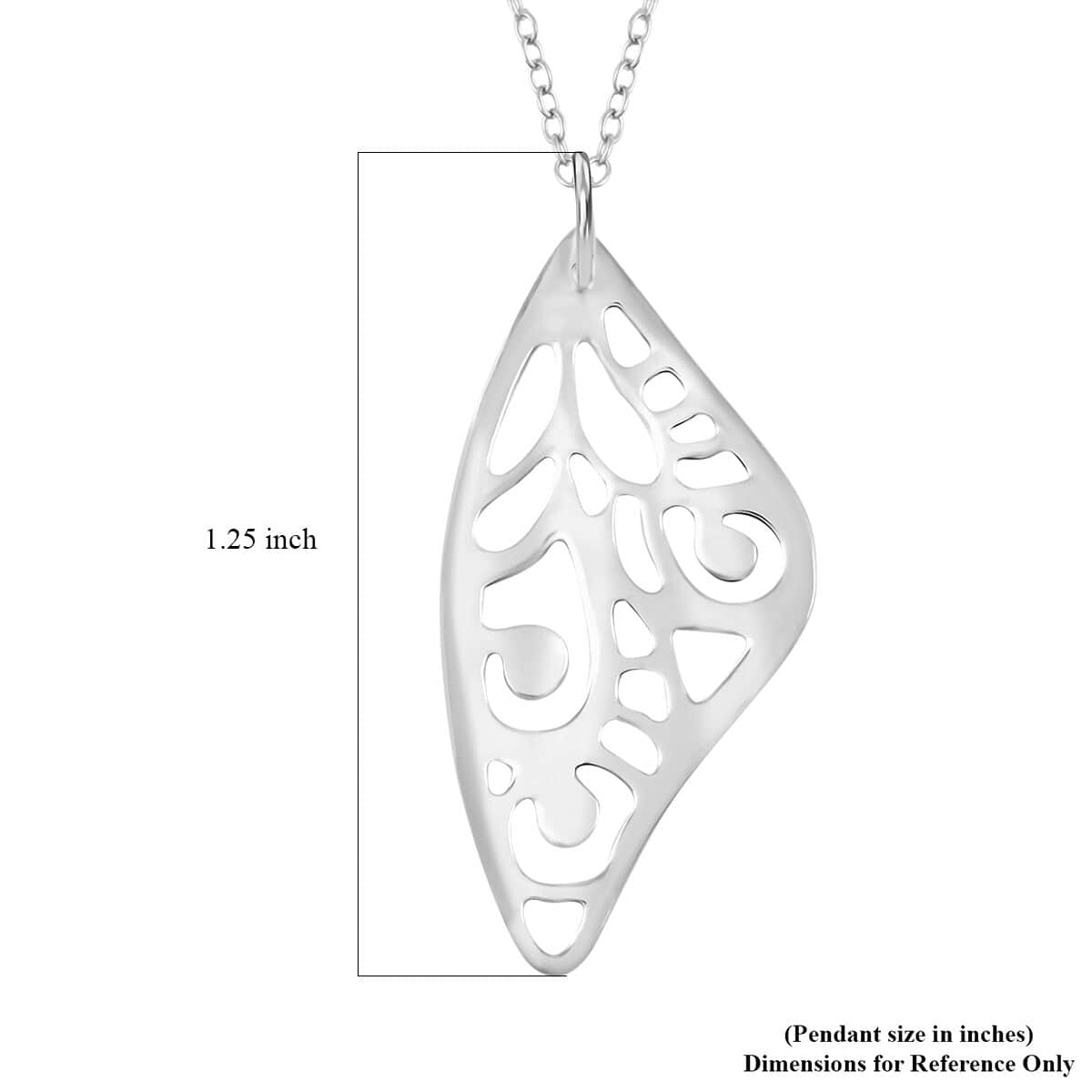 Fancy Pendant Necklace in Sterling Silver 2.50 Grams 20 Inches image number 4