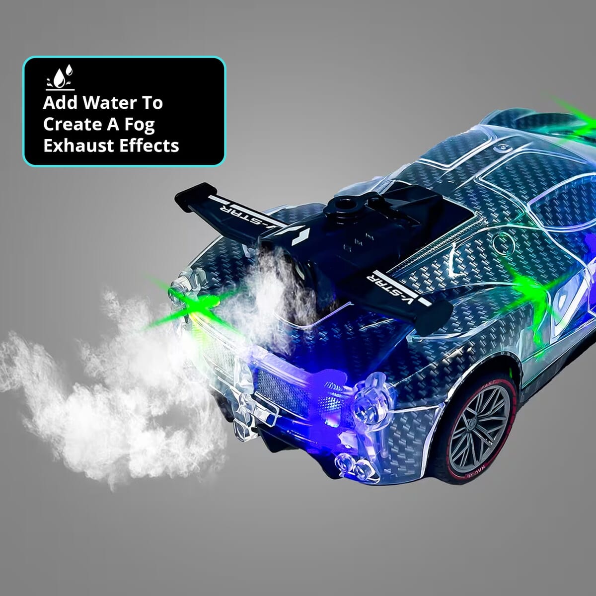 Light Speed II RC LED Sports Car - Black image number 5