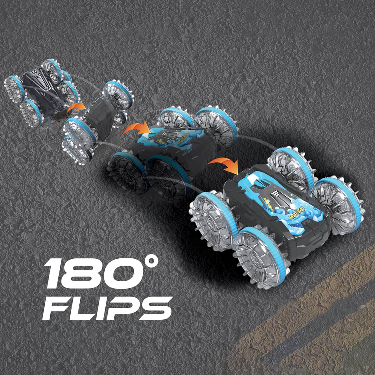 Turbo Terrain Land, Sea & Snow RC Stunt Car - Multi color image number 3