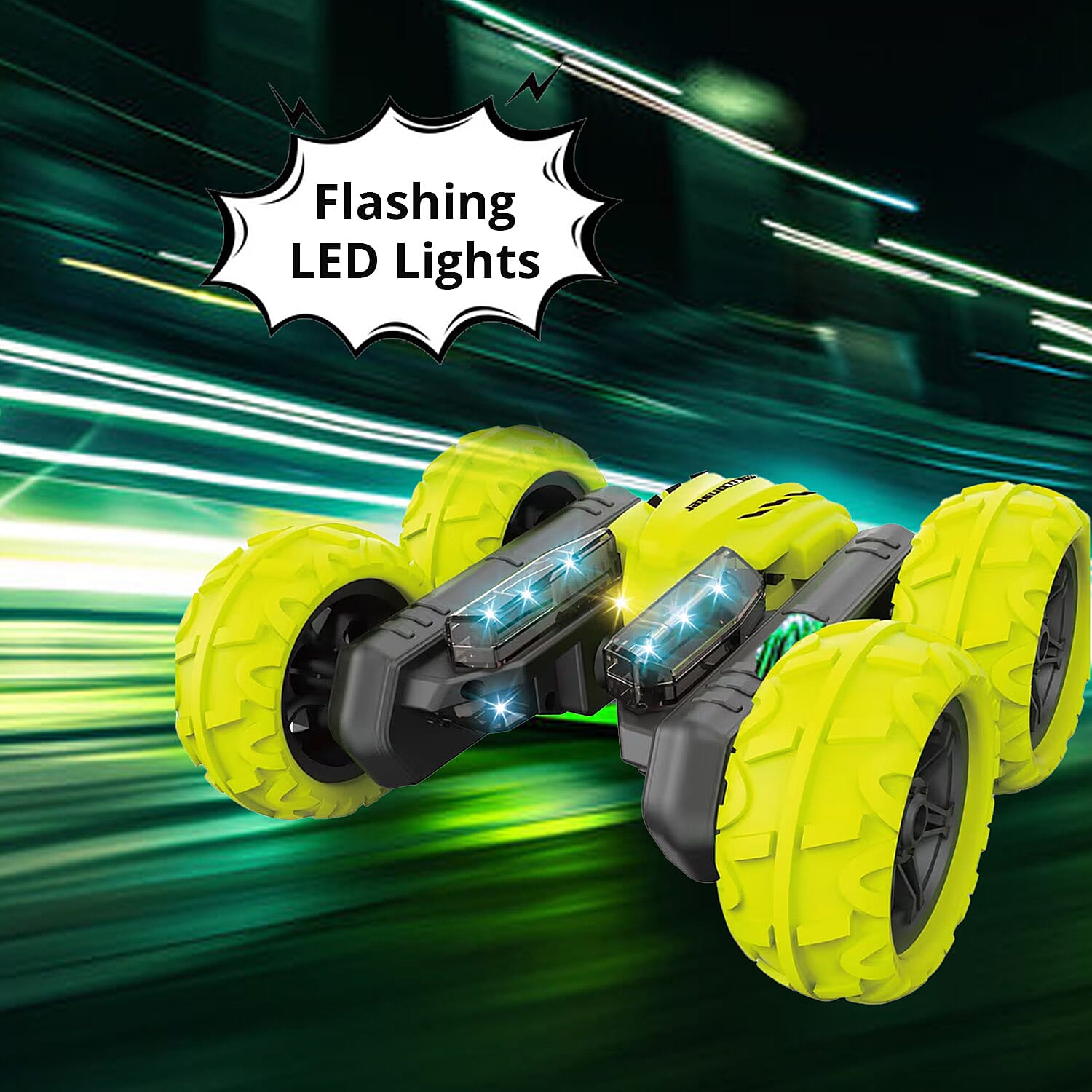 Acrobat Rechargeable RC Stunt Car Neon - Yellow