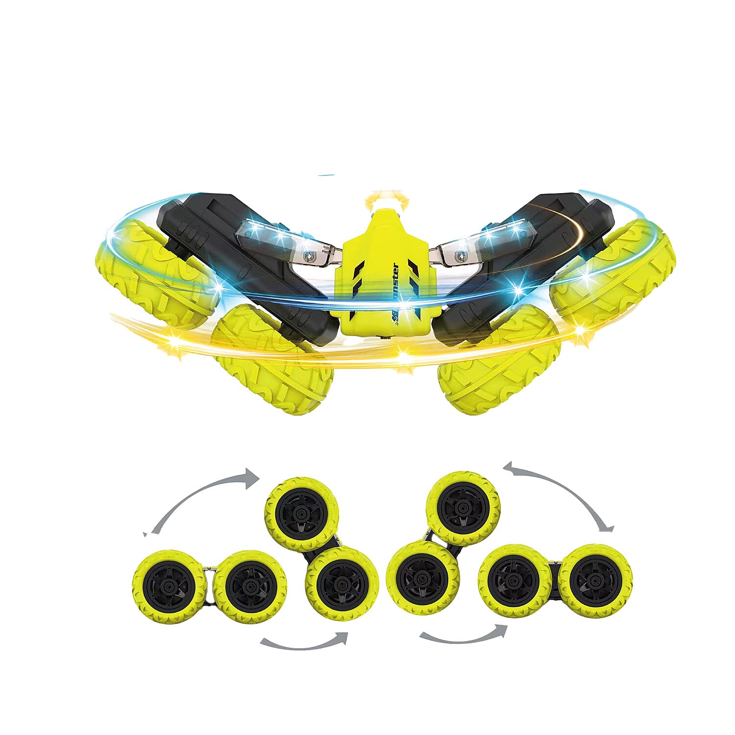 Acrobat Rechargeable RC Stunt Car Neon - Yellow