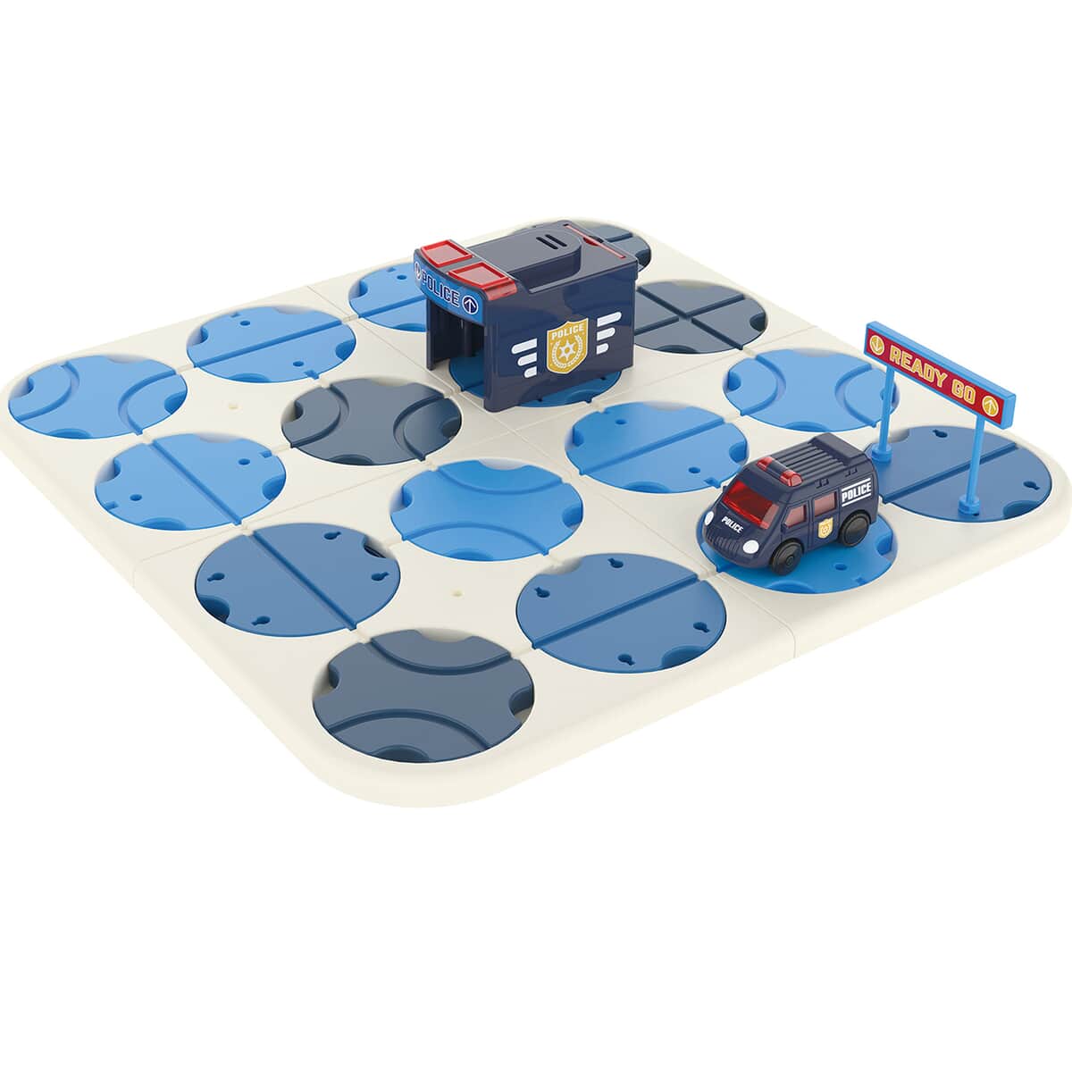 A-Maze Tracks DIY Track Maze Set With Battery Powered Police Car - Blue image number 0