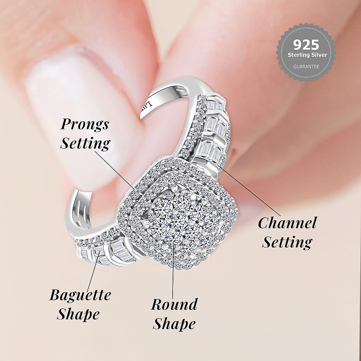 Luxuriant Lab Grown Diamond G SI 1.00 ctw Ring in Sterling Silver (Size 6.0) image number 5