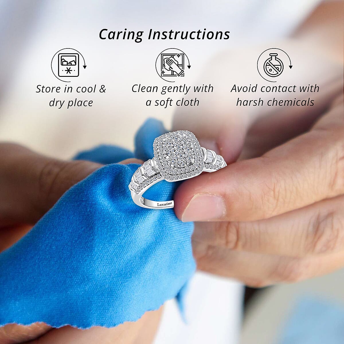 Luxuriant Lab Grown Diamond G SI 1.00 ctw Ring in Sterling Silver (Size 6.0) image number 6