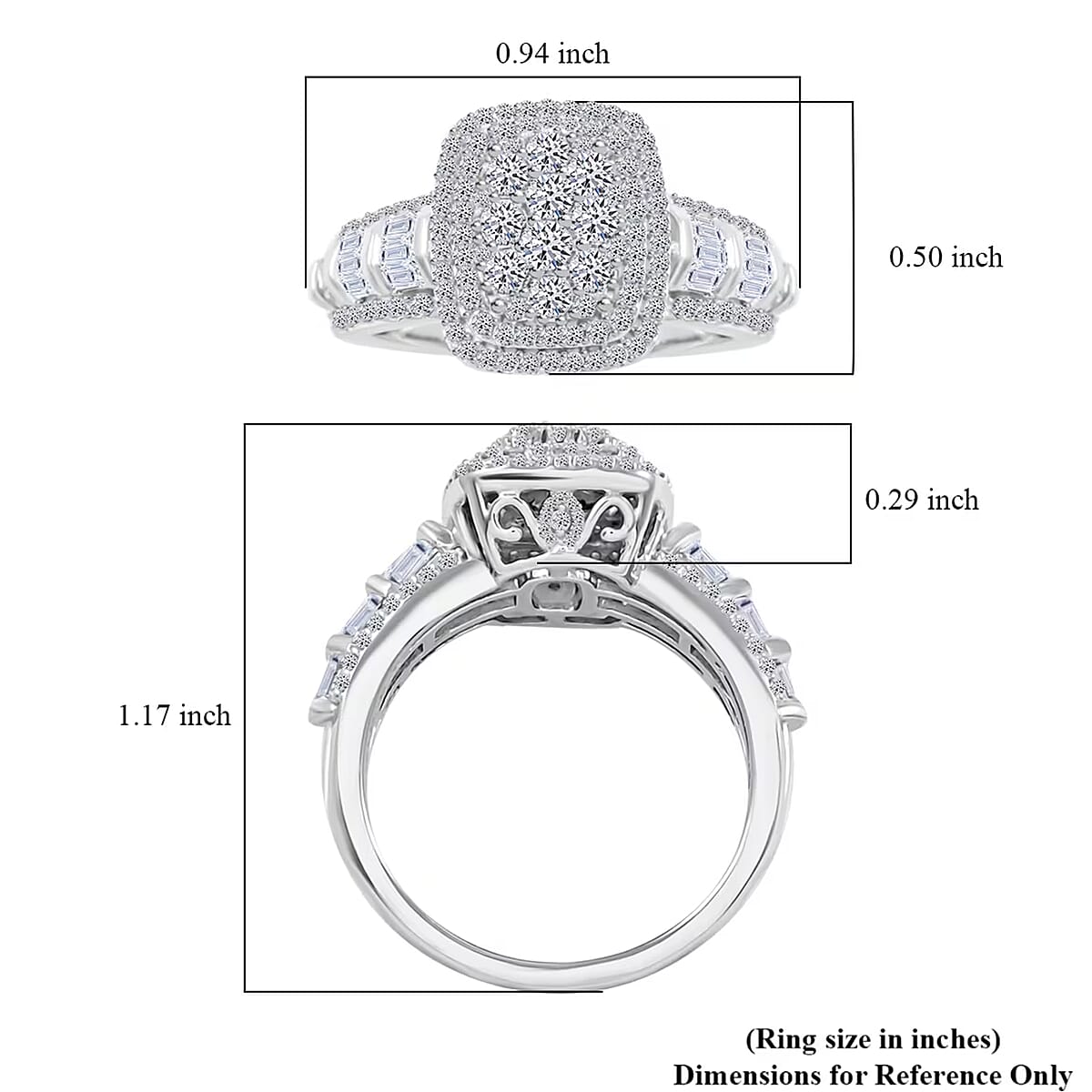 Luxuriant Lab Grown Diamond G SI 1.00 ctw Ring in Sterling Silver (Size 6.0) image number 7