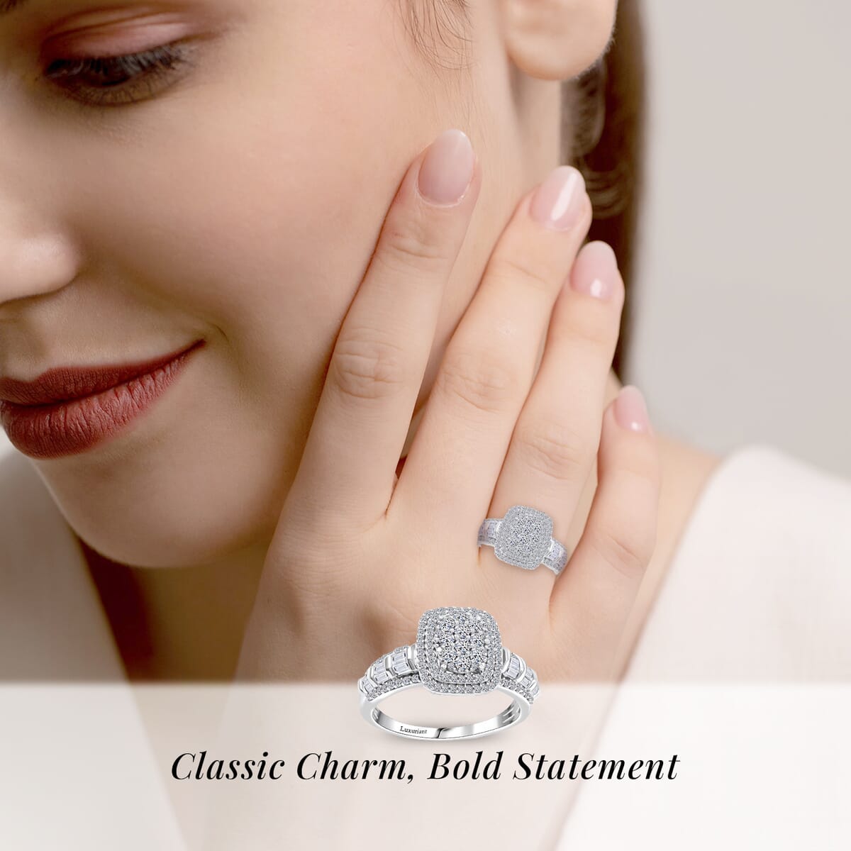 Luxuriant Lab Grown Diamond G SI 1.00 ctw Ring in Sterling Silver (Size 7.0) image number 1