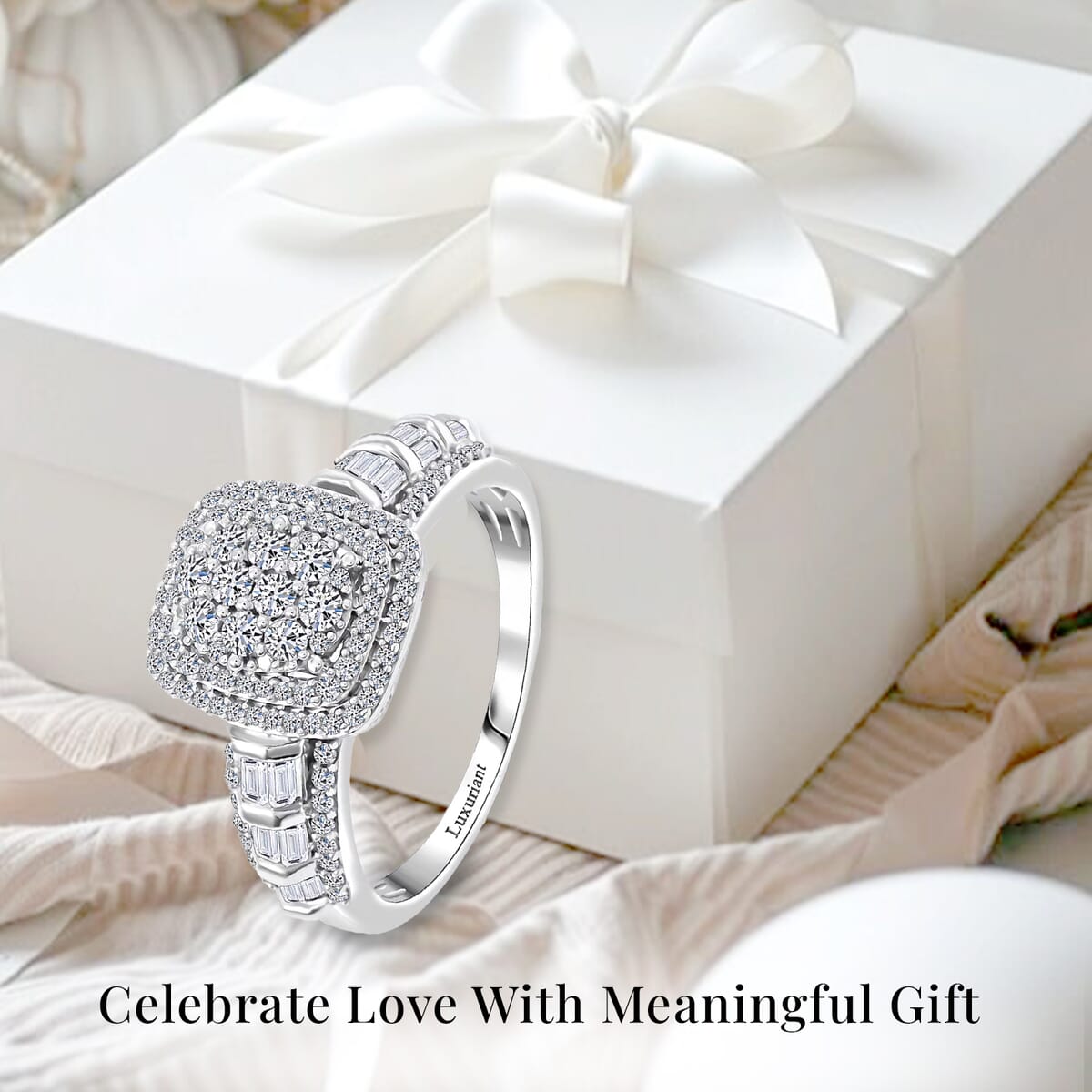 Luxuriant Lab Grown Diamond G SI 1.00 ctw Ring in Sterling Silver (Size 7.0) image number 2