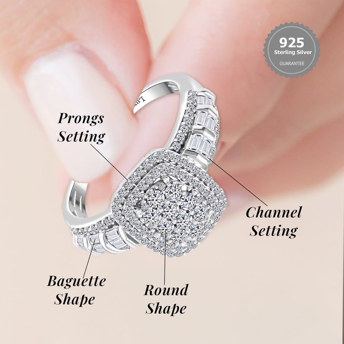 Luxuriant Lab Grown Diamond G SI 1.00 ctw Ring in Sterling Silver (Size 7.0) image number 5