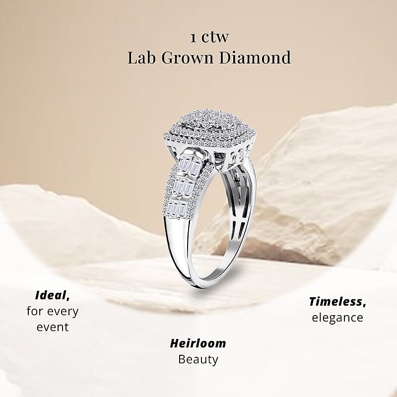 Luxuriant Lab Grown Diamond G SI 1.00 ctw Ring in Sterling Silver (Size 8.0)