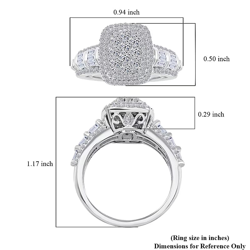 Luxuriant Lab Grown Diamond G SI 1.00 ctw Ring in Sterling Silver (Size 8.0)