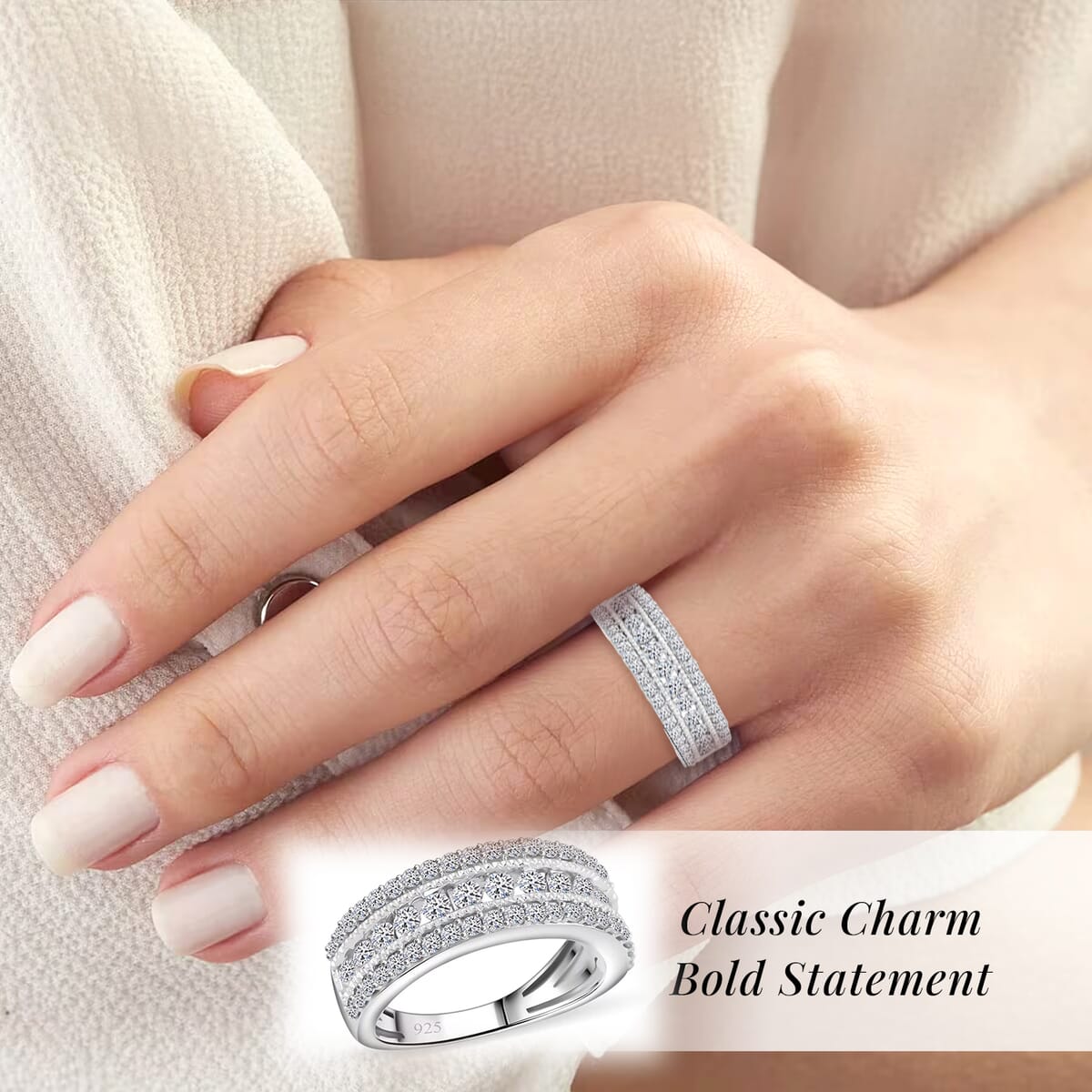 Luxuriant Lab Grown Diamond G SI 1.00 ctw Ring in Sterling Silver (Size 8.0) image number 1