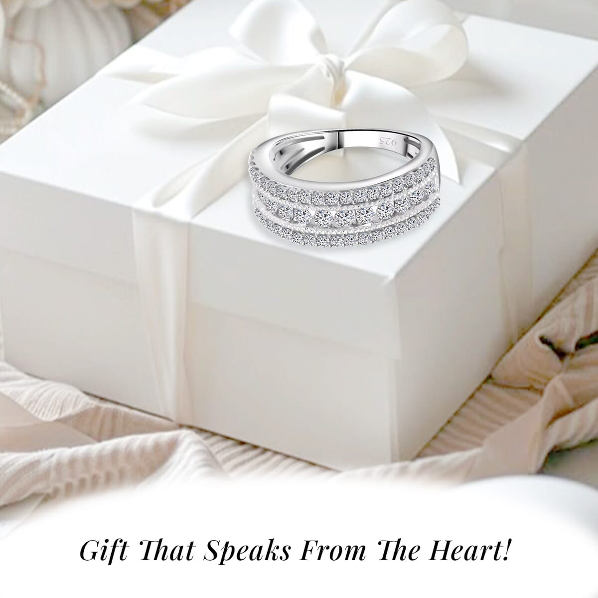 Luxuriant Lab Grown Diamond G SI 1.00 ctw Ring in Sterling Silver (Size 8.0) image number 2