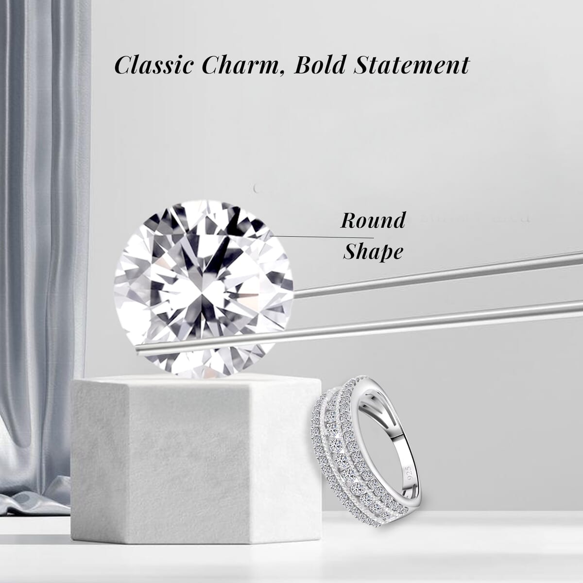 Luxuriant Lab Grown Diamond G SI 1.00 ctw Ring in Sterling Silver (Size 8.0) image number 5