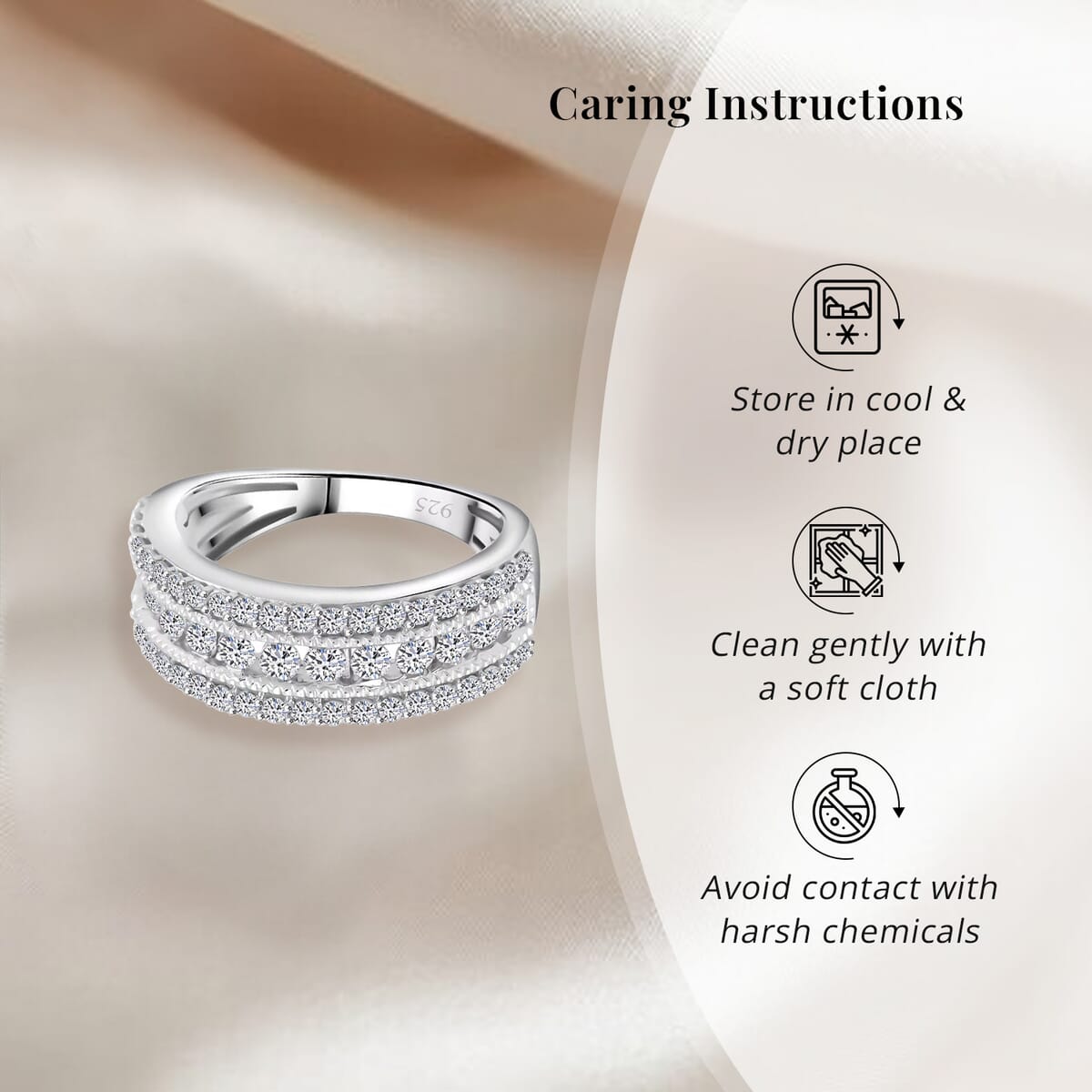 Luxuriant Lab Grown Diamond G SI 1.00 ctw Ring in Sterling Silver (Size 8.0) image number 6