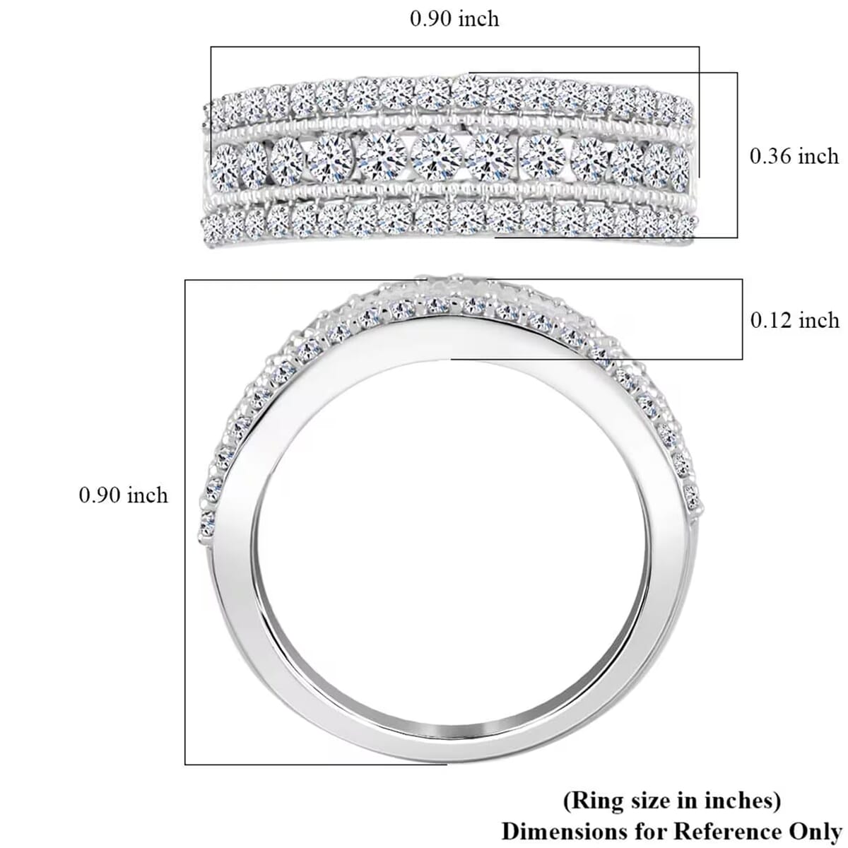 Luxuriant Lab Grown Diamond G SI 1.00 ctw Ring in Sterling Silver (Size 8.0) image number 7