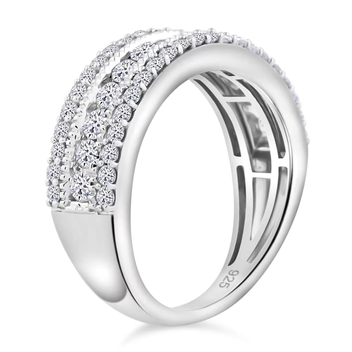 Luxuriant Lab Grown Diamond G SI 1.00 ctw Ring in Sterling Silver (Size 8.0) image number 8