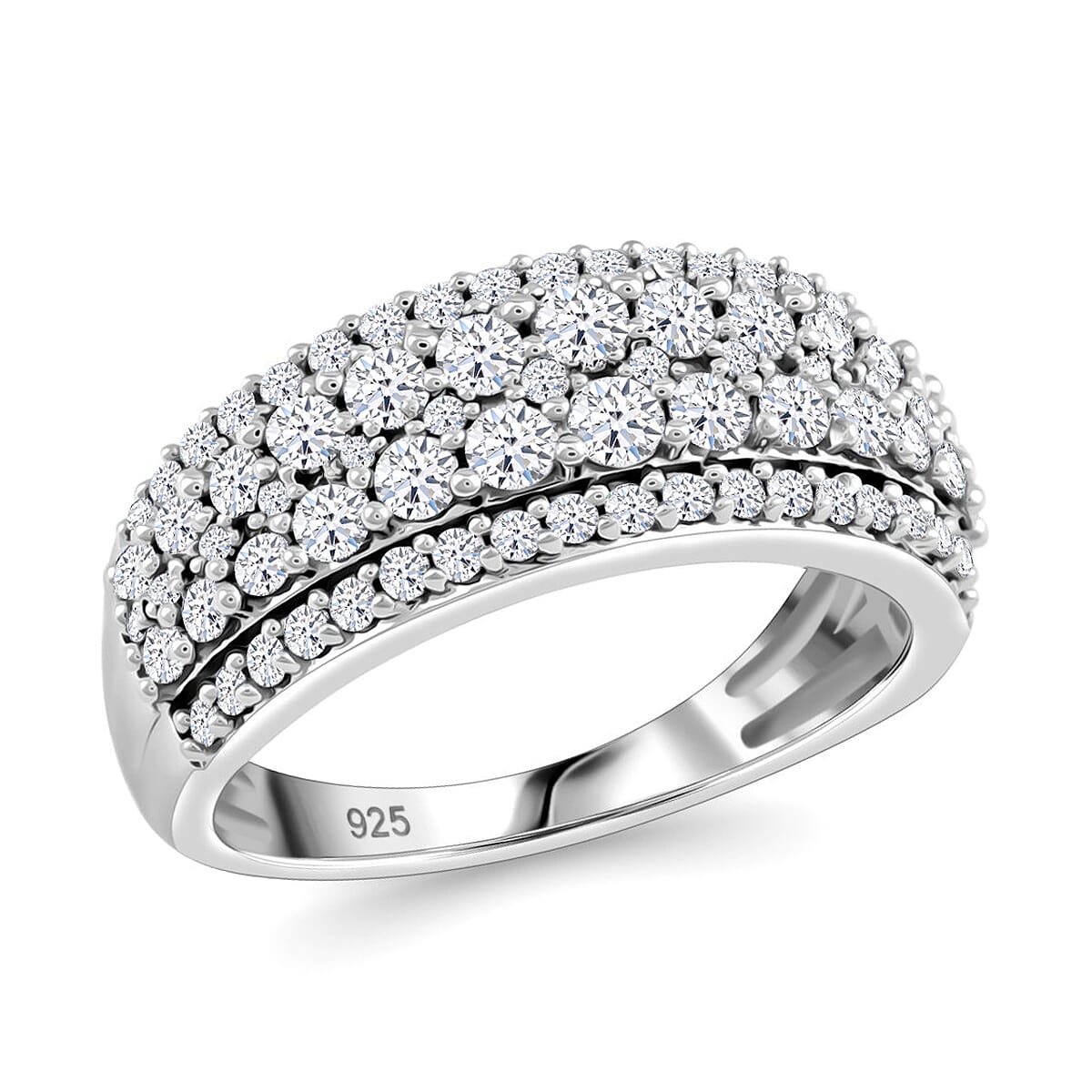 Luxuriant Lab Grown Diamond G SI 1.00 ctw Ring in Sterling Silver (Size 5.0) image number 0