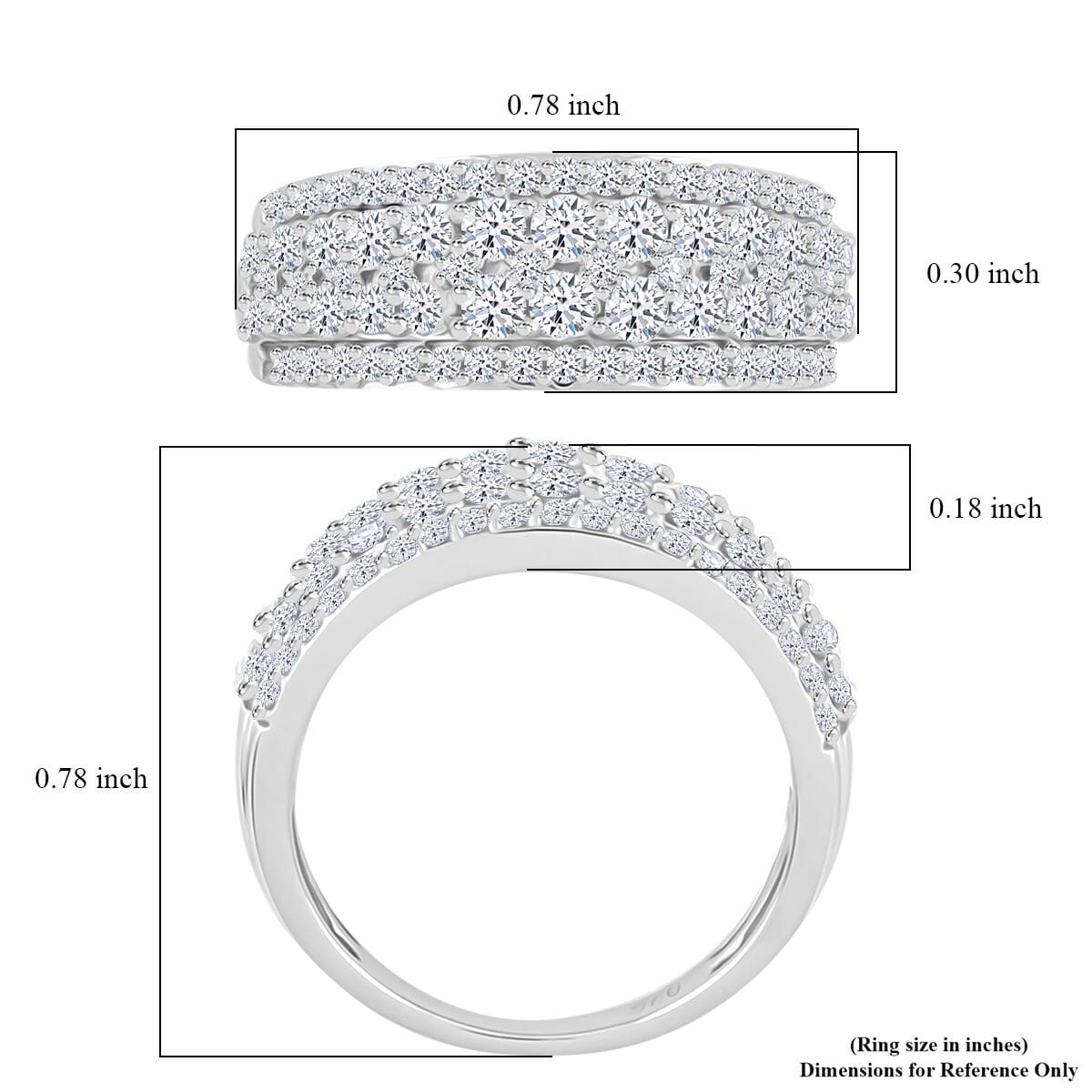Luxuriant Lab Grown Diamond G SI 1.00 ctw Ring in Sterling Silver (Size 5.0) image number 5