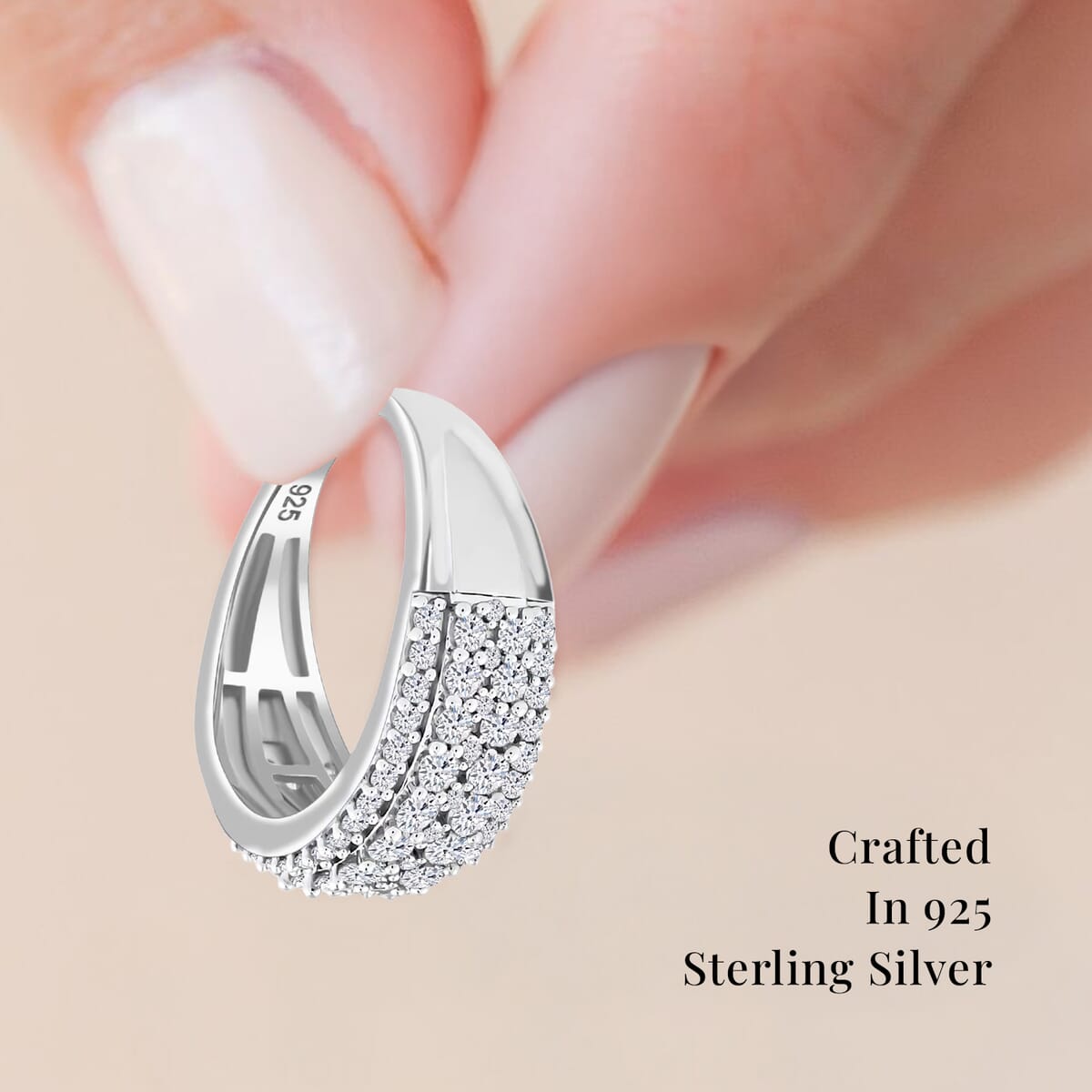 Luxuriant Lab Grown Diamond G SI 1.00 ctw Ring in Sterling Silver (Size 8.0) image number 2