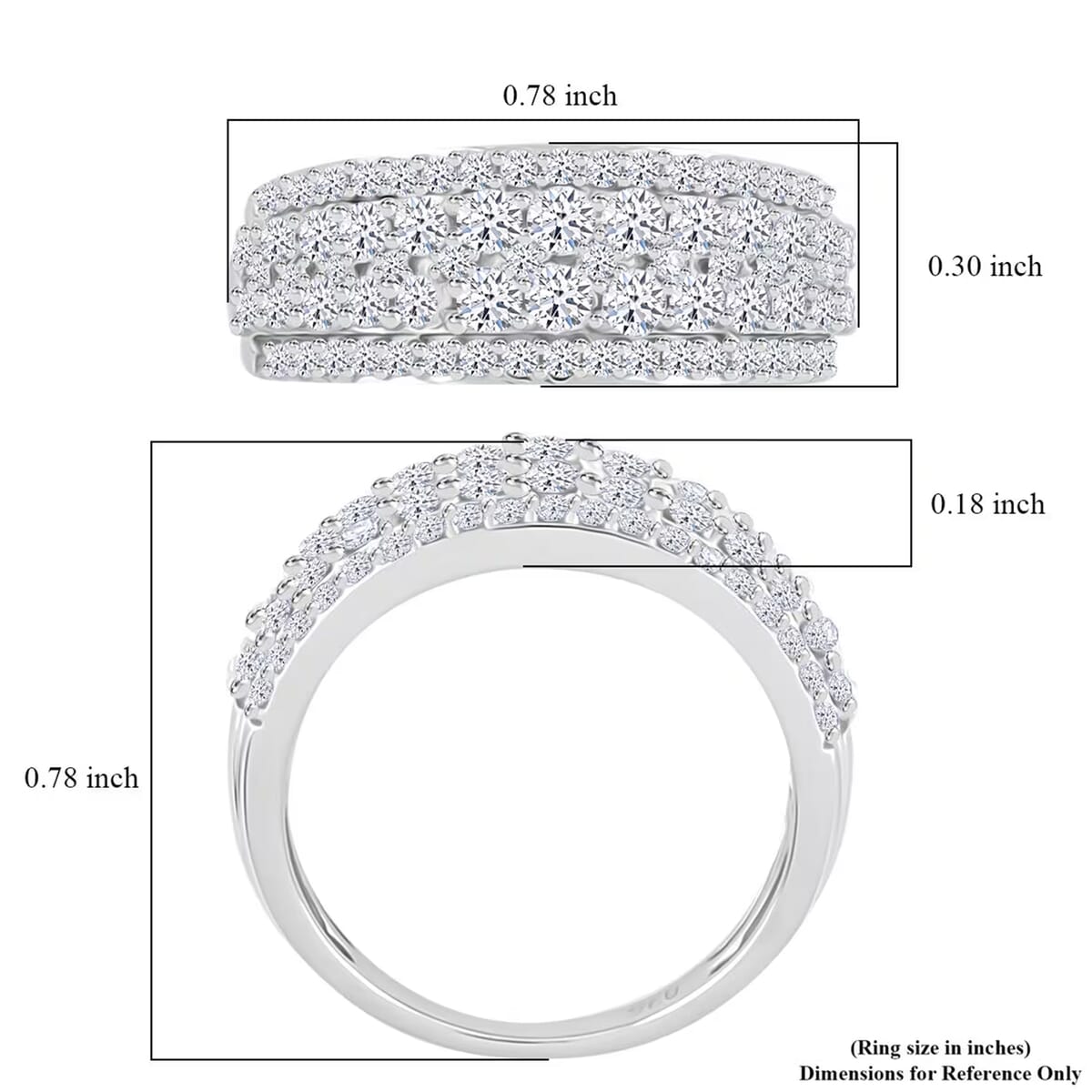Luxuriant Lab Grown Diamond G SI 1.00 ctw Ring in Sterling Silver (Size 8.0) image number 7