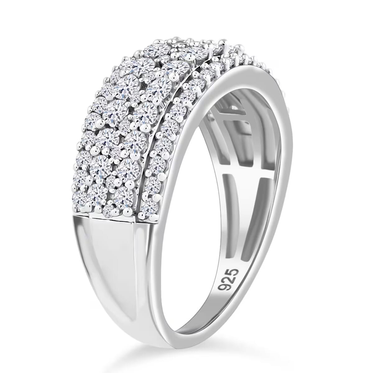 Luxuriant Lab Grown Diamond G SI 1.00 ctw Ring in Sterling Silver (Size 8.0) image number 8