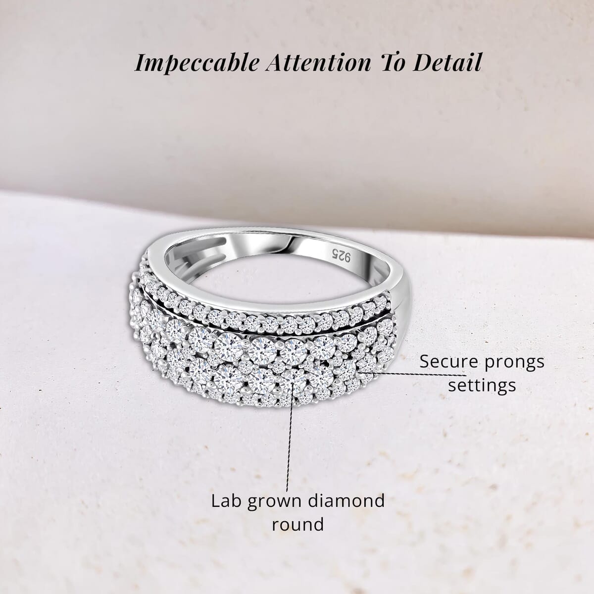Luxuriant Lab Grown Diamond G SI 1.00 ctw Ring in Sterling Silver (Size 9.0) image number 5
