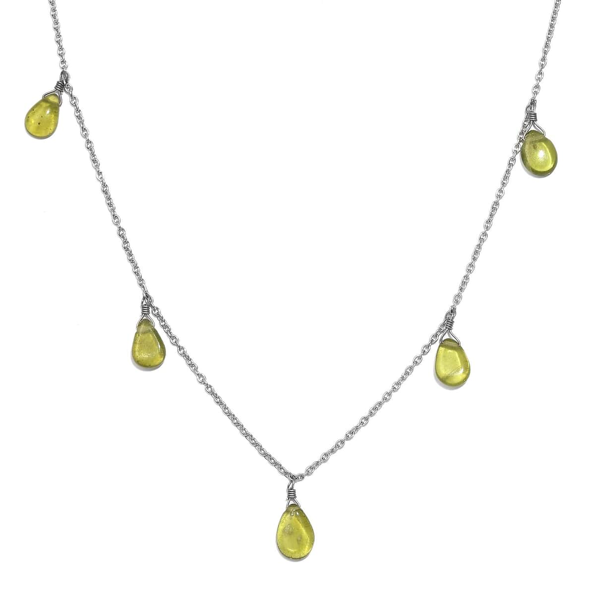 Vesuvianite 15.00 ctw Station Necklace in Rhodium Over Sterling Silver 18 Inches image number 0