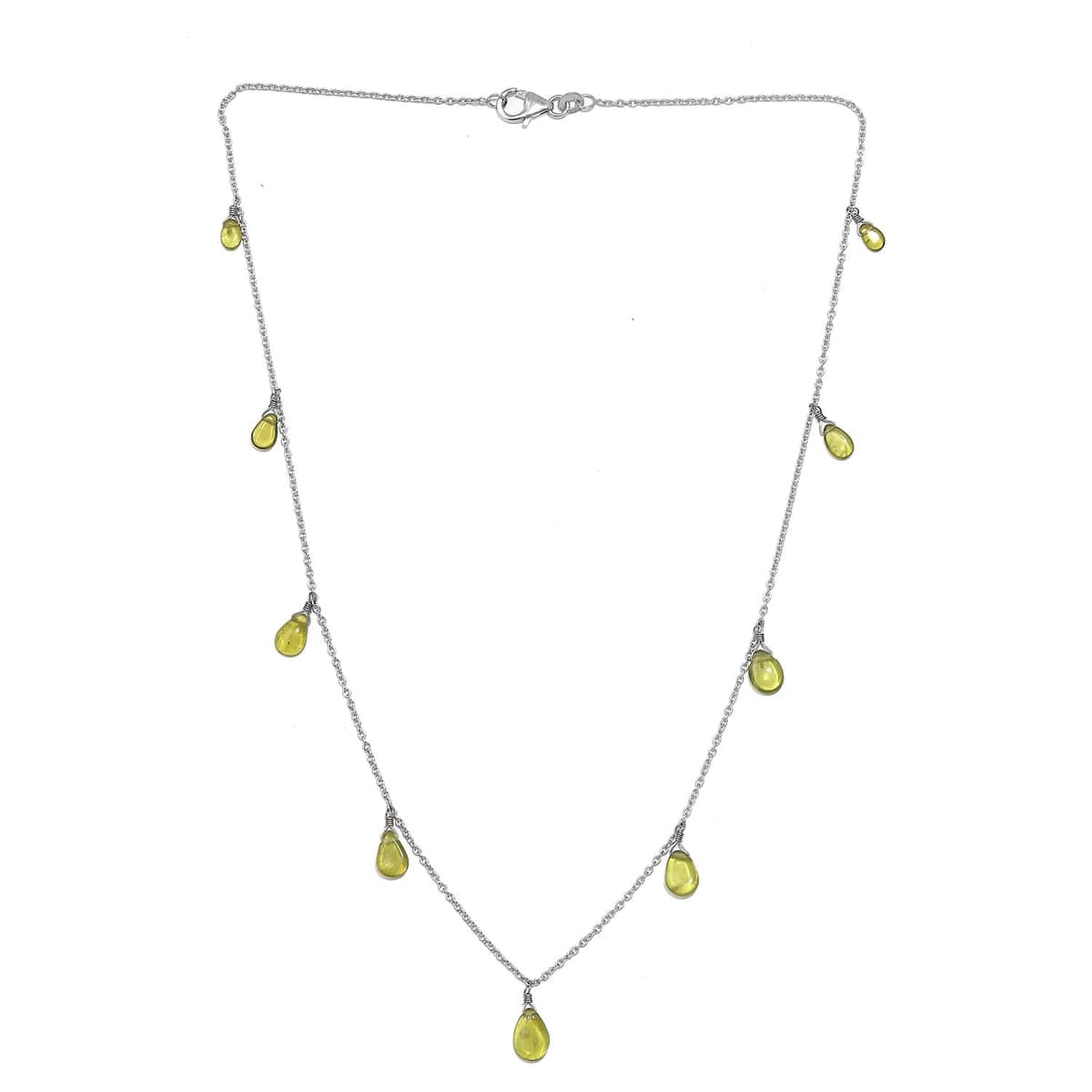 Vesuvianite 15.00 ctw Station Necklace in Rhodium Over Sterling Silver 18 Inches image number 3