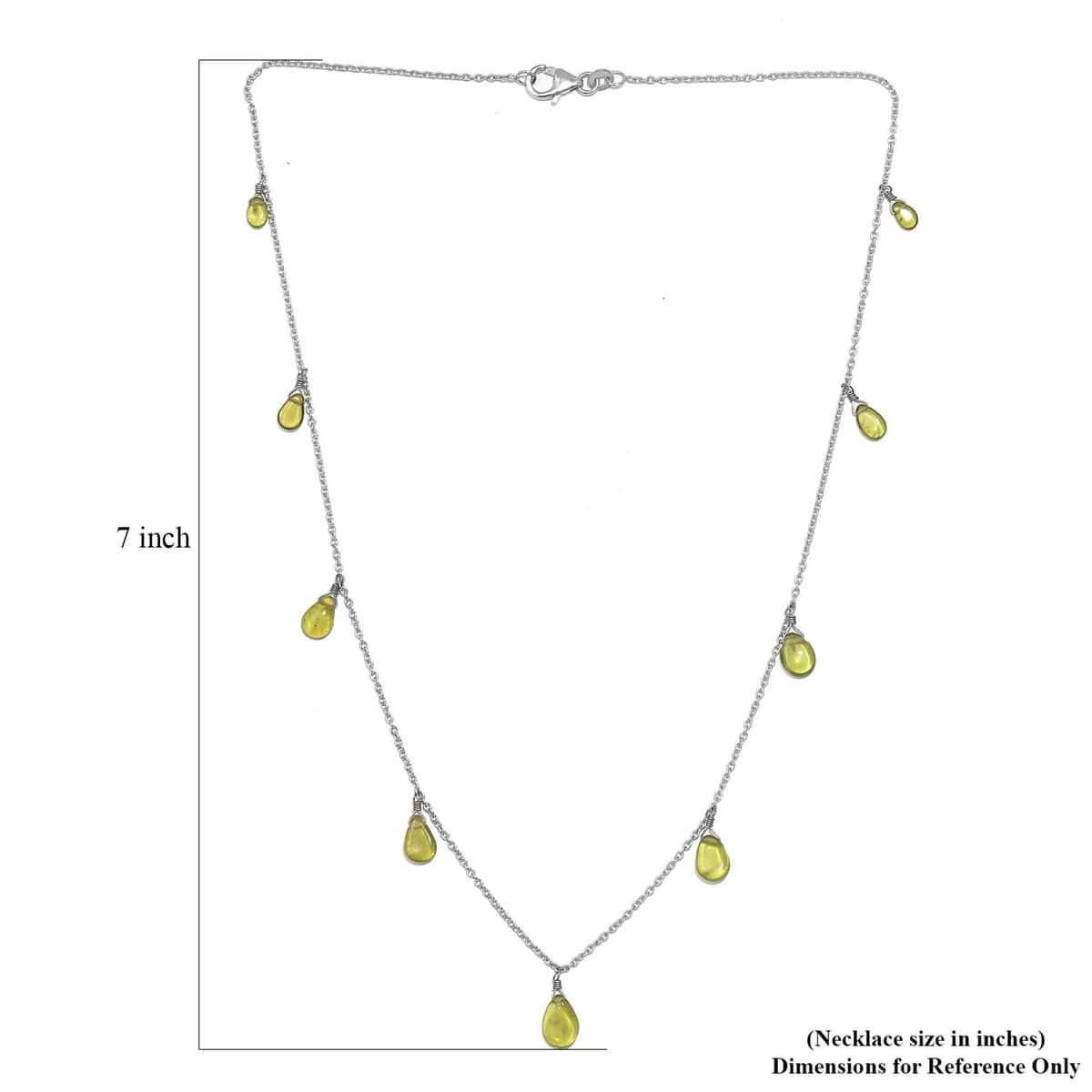 Vesuvianite 15.00 ctw Station Necklace in Rhodium Over Sterling Silver 18 Inches image number 5