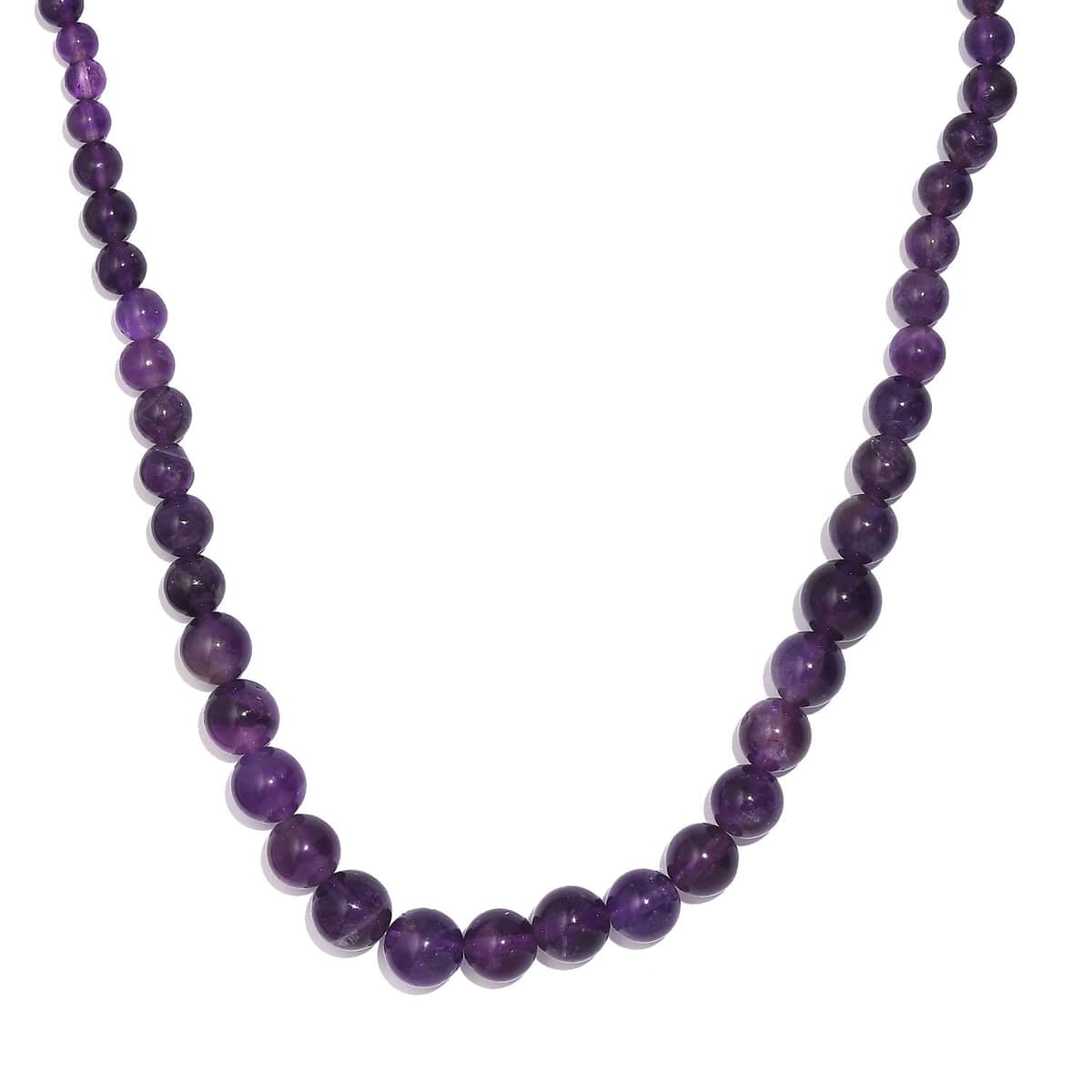 African Amethyst 110.00 ctw Beaded Necklace in Platinum Bond 18 Inches image number 0