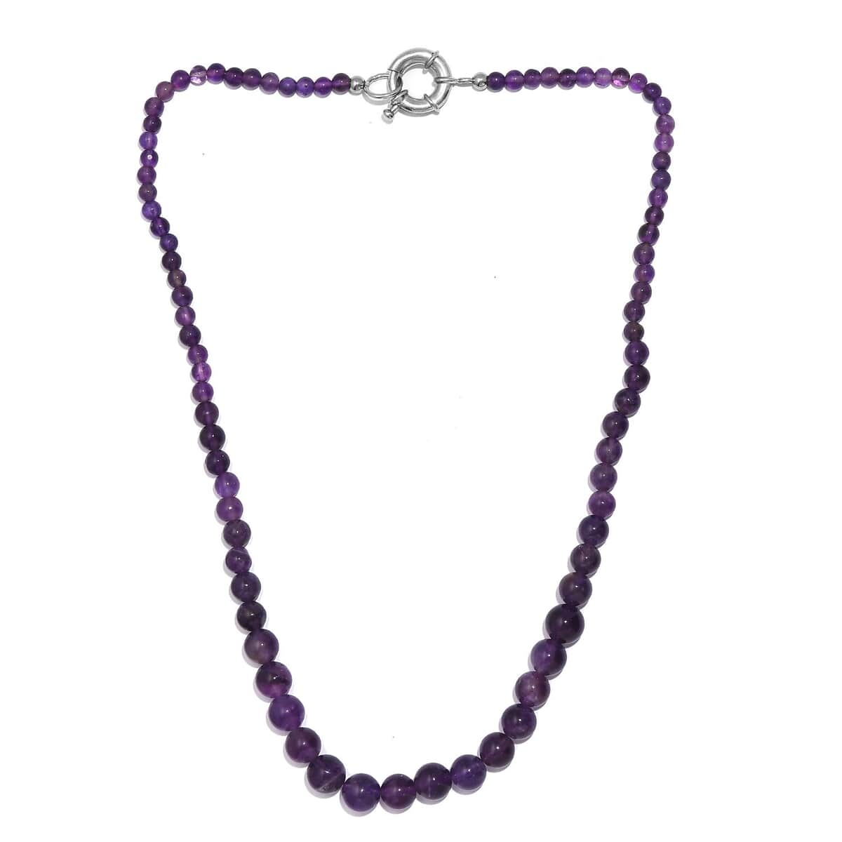 African Amethyst 110.00 ctw Beaded Necklace in Platinum Bond 18 Inches image number 3