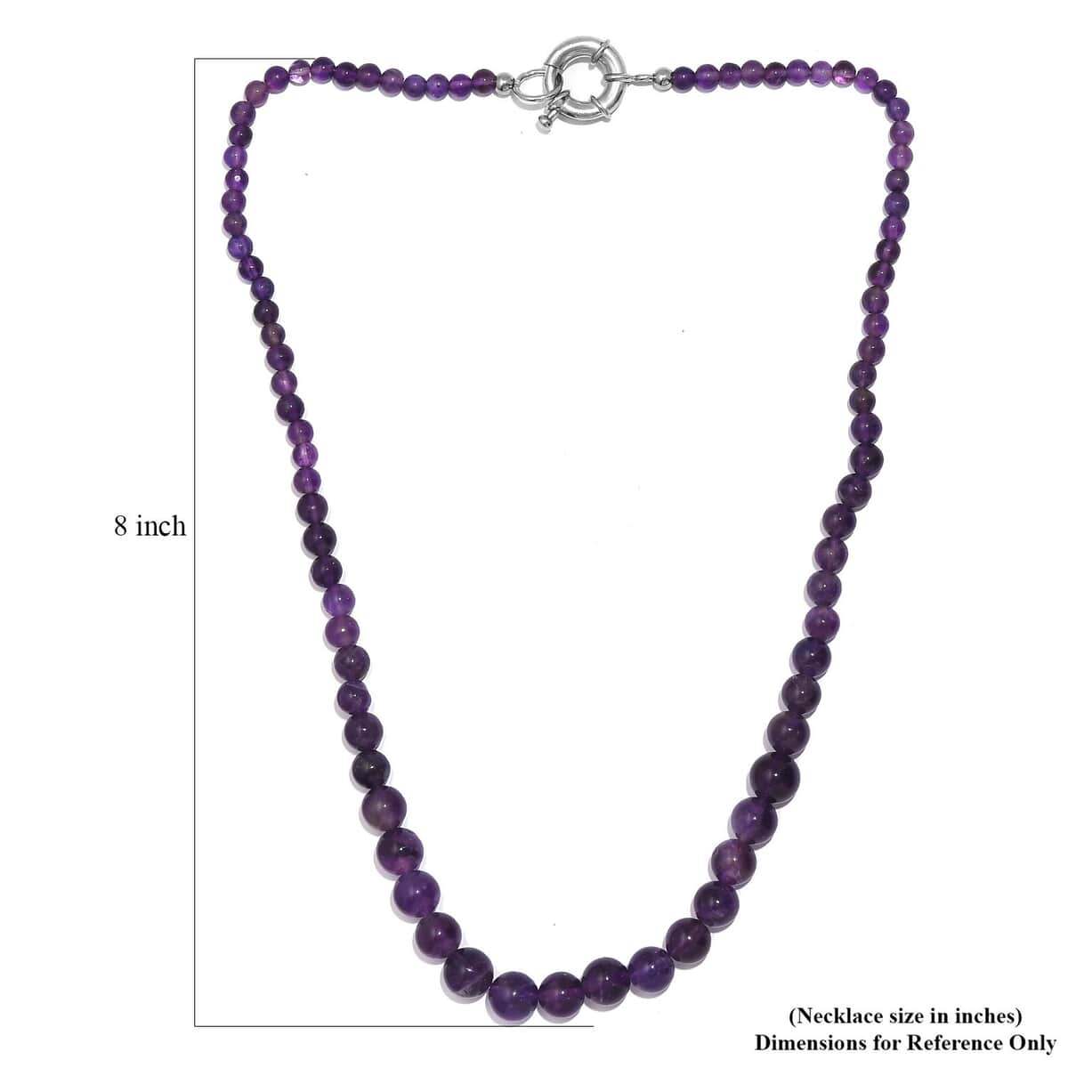 African Amethyst 110.00 ctw Beaded Necklace in Platinum Bond 18 Inches image number 5