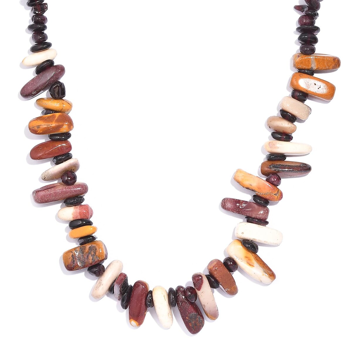 Karis Kennedy Range Mookaite and Mozambique Garnet 420.00 ctw Necklace in Platinum Bond 20 Inches image number 0