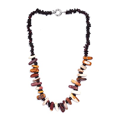 Karis Kennedy Range Mookaite and Mozambique Garnet 420.00 ctw Necklace in Platinum Bond 20 Inches