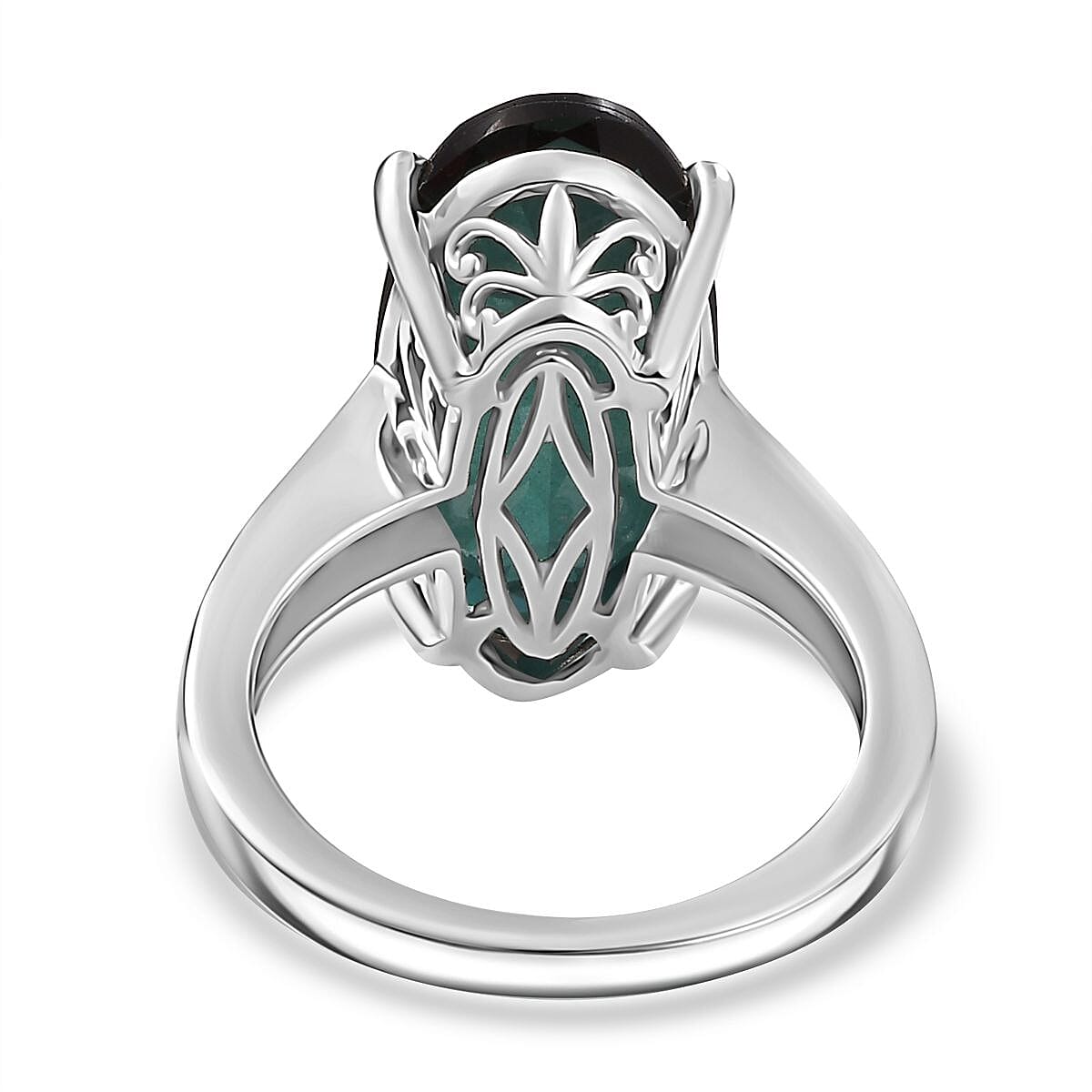 Alexandrite Quartz Triplet and White Zircon 9.60 ctw Ring in Rhodium Over Sterling Silver (Size 5.5)