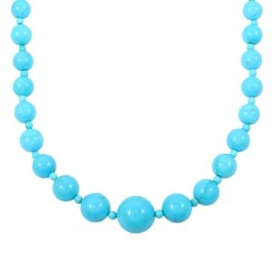 Sleeping Beauty Turquoise 100.00 ctw Necklace in 18K Vermeil Yellow Gold Over Sterling Silver 20 Inches