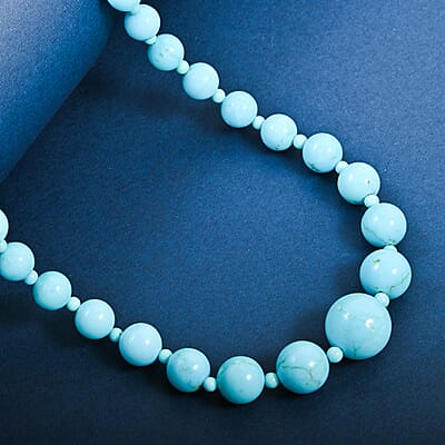 Sleeping Beauty Turquoise 100.00 ctw Necklace in 18K Vermeil Yellow Gold Over Sterling Silver 20 Inches