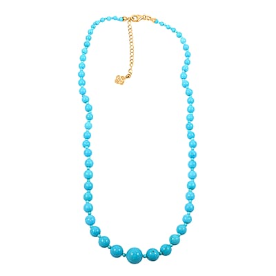 Sleeping Beauty Turquoise 100.00 ctw Necklace in 18K Vermeil Yellow Gold Over Sterling Silver 20 Inches