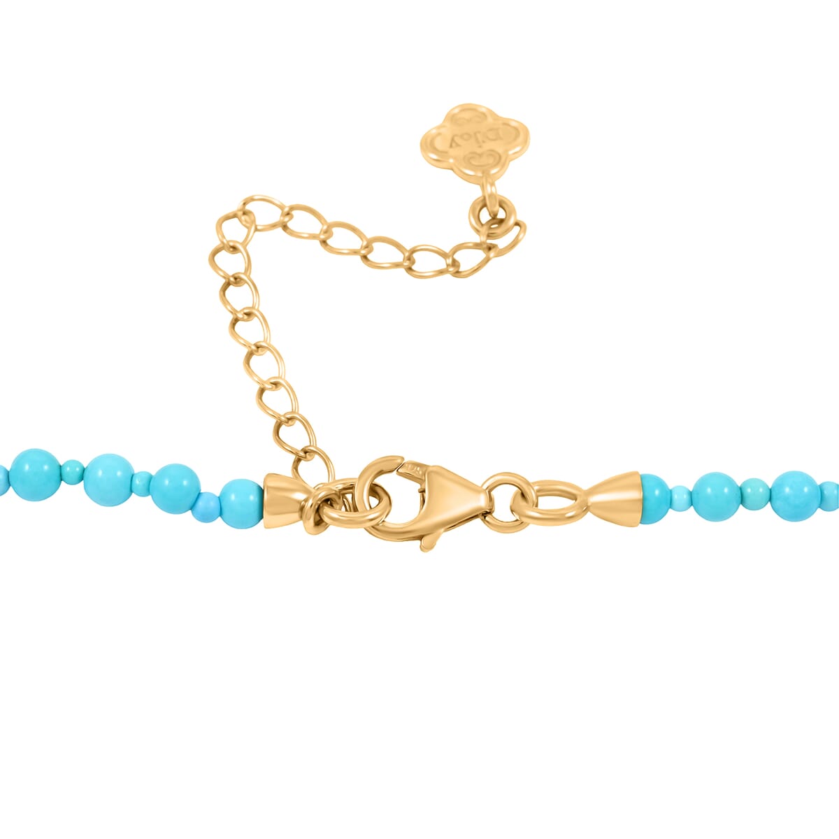 Sleeping Beauty Turquoise 100.00 ctw Necklace in 18K Vermeil Yellow Gold Over Sterling Silver 20 Inches image number 3