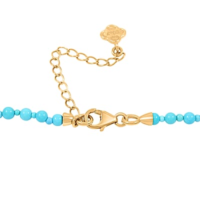 Sleeping Beauty Turquoise 100.00 ctw Necklace in 18K Vermeil Yellow Gold Over Sterling Silver 20 Inches
