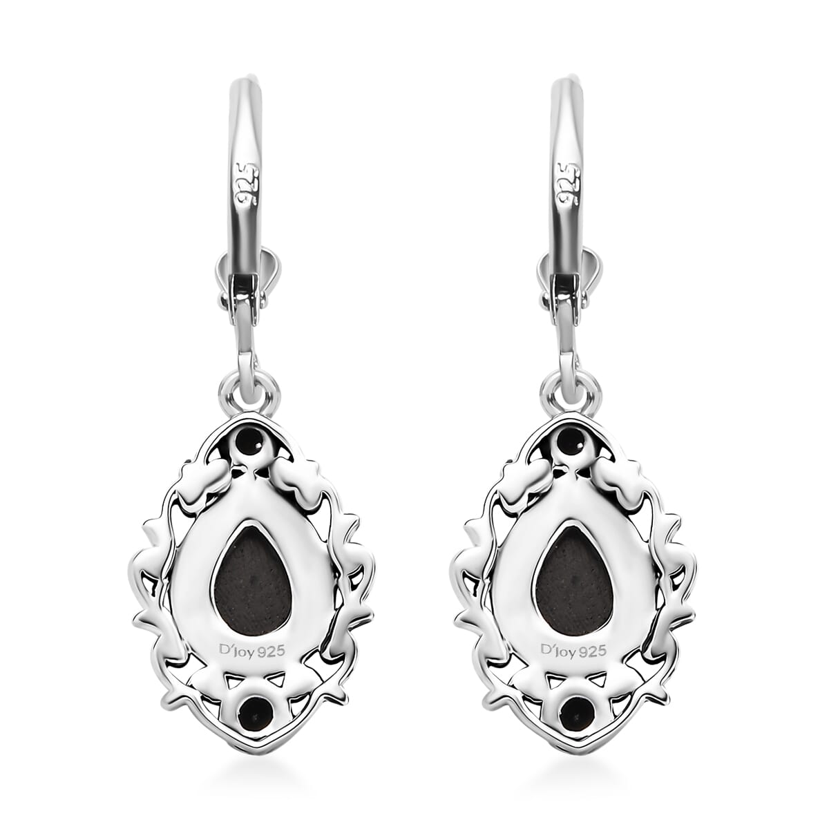 D'Joy Artisan Crafted Elite Shungite and Thai Black Spinel 1.15 ctw Earrings in Black Oxidized Sterling Silver image number 3